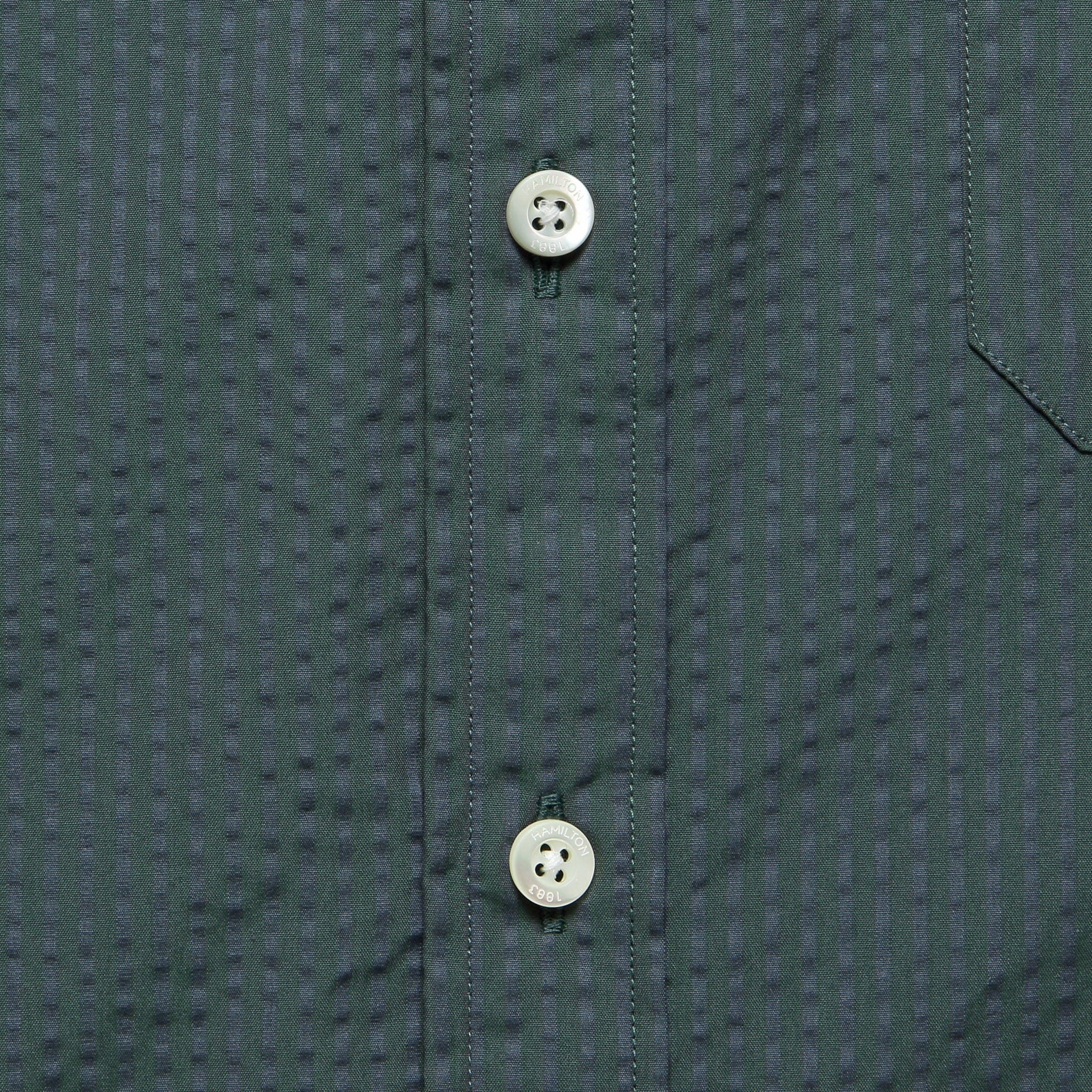 
                          Striped Seersucker Shirt - Green/Grey - Hamilton Shirt Co. - STAG Provisions - Tops - S/S Woven - Seersucker
                        