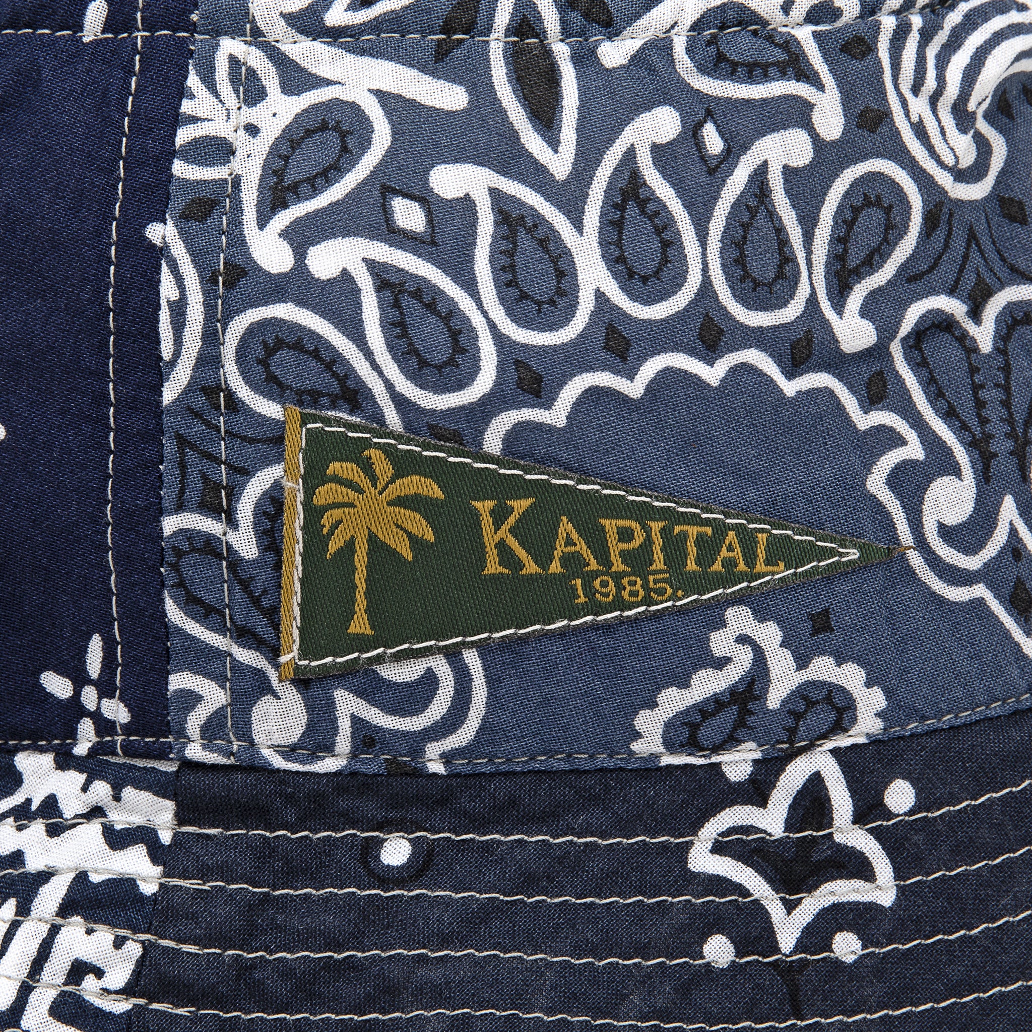 
                          Bandana Patchwork Short Brim Bucket Hat - Purple/Navy - Kapital - STAG Provisions - Accessories - Hats
                        