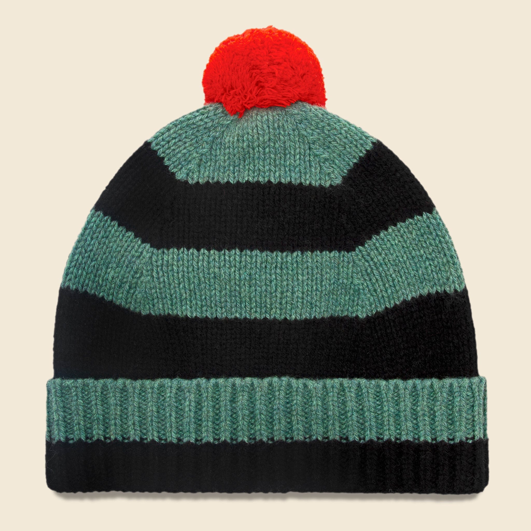 Stripe Pom Pom Lambswool Hat - Strath/Black - Jo Gordon - STAG Provisions - Accessories - Hats
