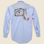 Embroidered Chambray Shirt - She Got a TV Eye on Me - Jolly Knot Club - STAG Provisions - One & Done - Apparel