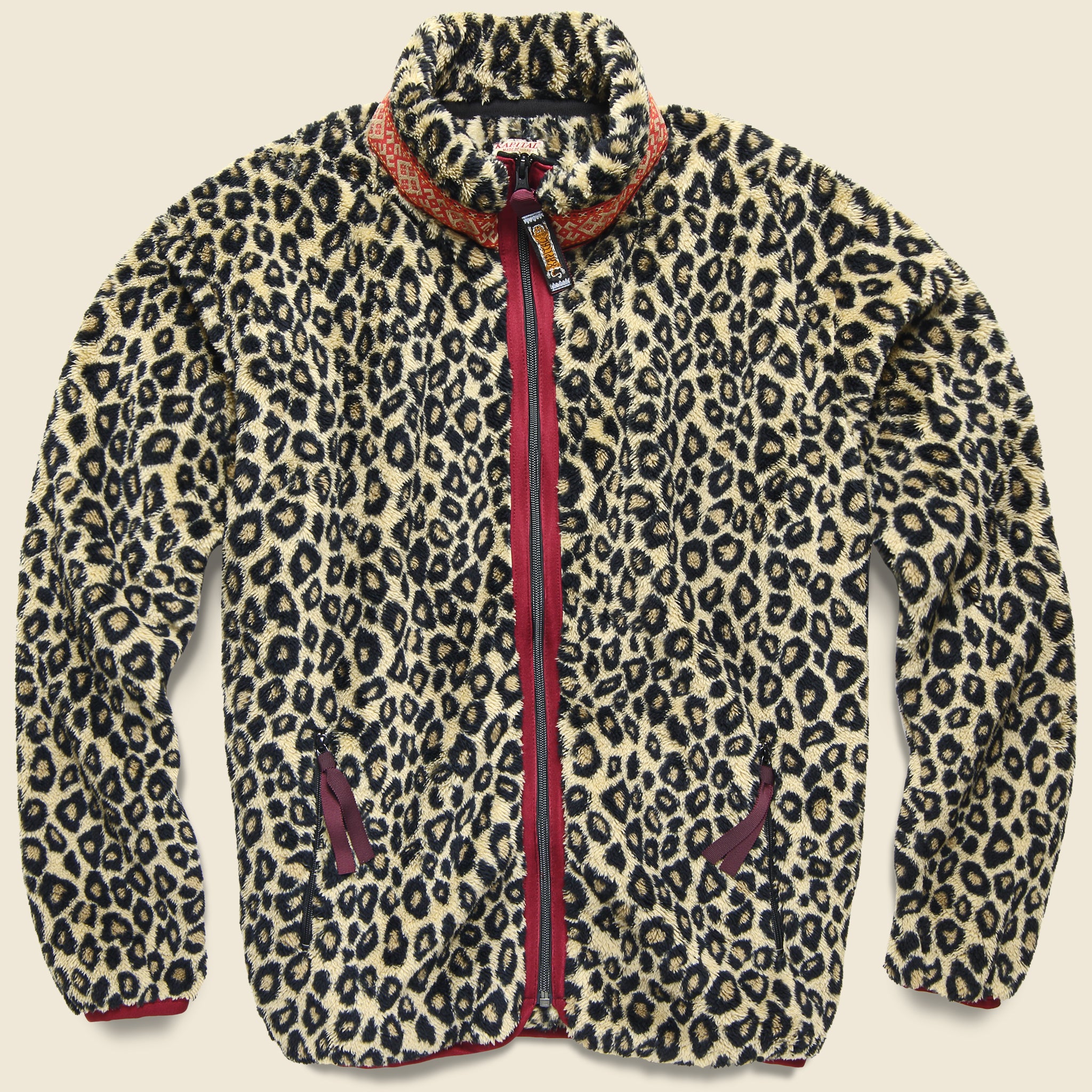 Leopard Fleece Zip Blouson - Brown - Kapital - STAG Provisions - Outerwear - Coat / Jacket