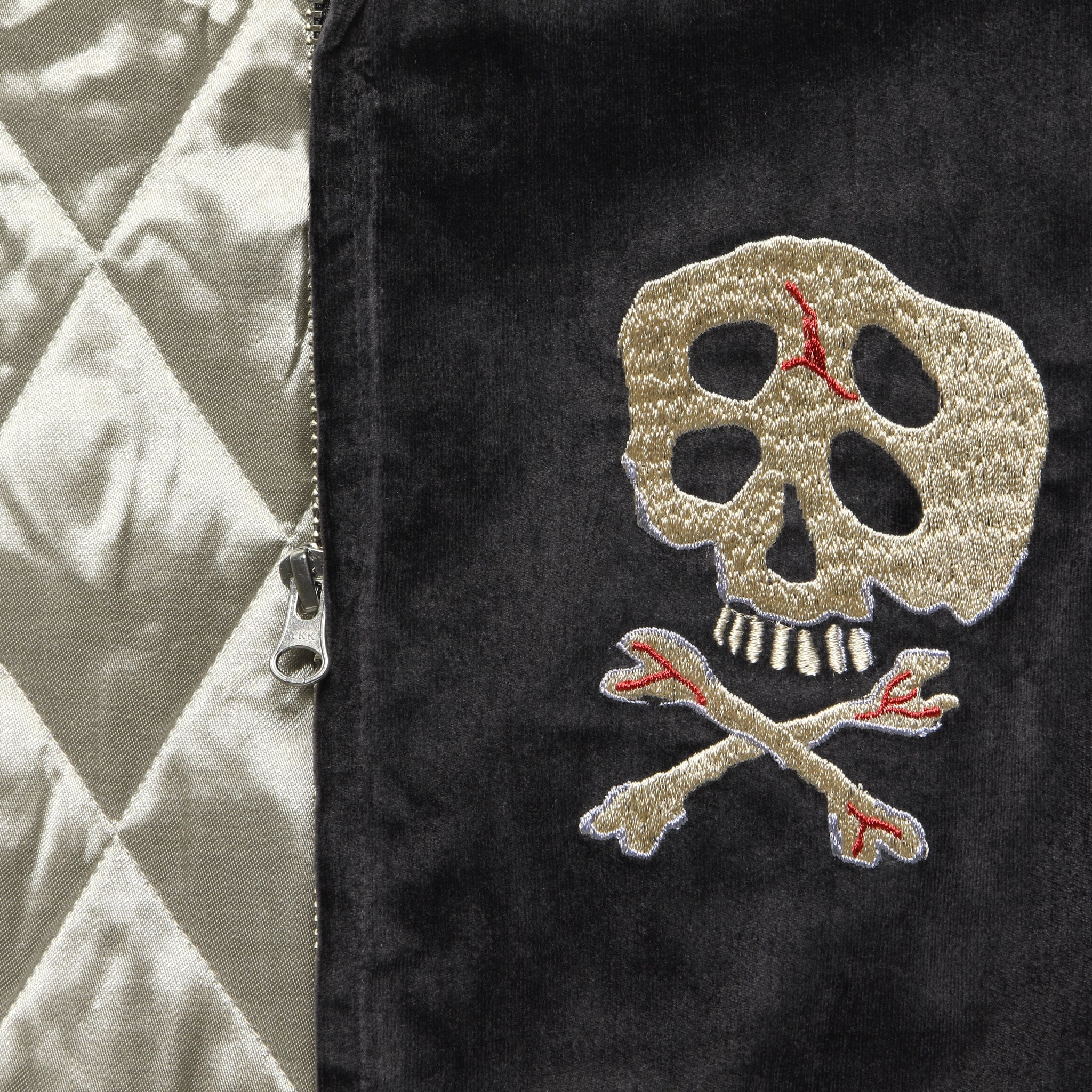 
                          Sulfur Dyed Velvet RAIN SKULL Souvenir Jacket - Black - Kapital - STAG Provisions - Outerwear - Coat / Jacket
                        