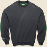 Fleece Knit 2Tones Big Sweatshirt BONE - Black/Green - Kapital - STAG Provisions - Tops - Fleece / Sweatshirt