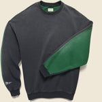 Fleece Knit 2Tones Big Sweatshirt BONE - Black/Green - Kapital - STAG Provisions - Tops - Fleece / Sweatshirt