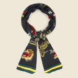 Wool HAPPY SOUVENIR Scarf - Black - Kapital - STAG Provisions - Accessories - Scarves