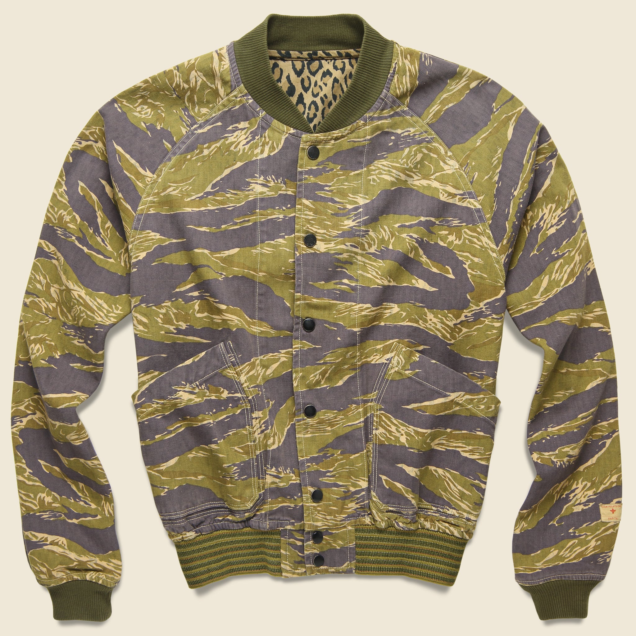 
                          Reversible Tiger Camo &amp; Leopard Blouson - Olive - Kapital - STAG Provisions - Outerwear - Coat / Jacket
                        
