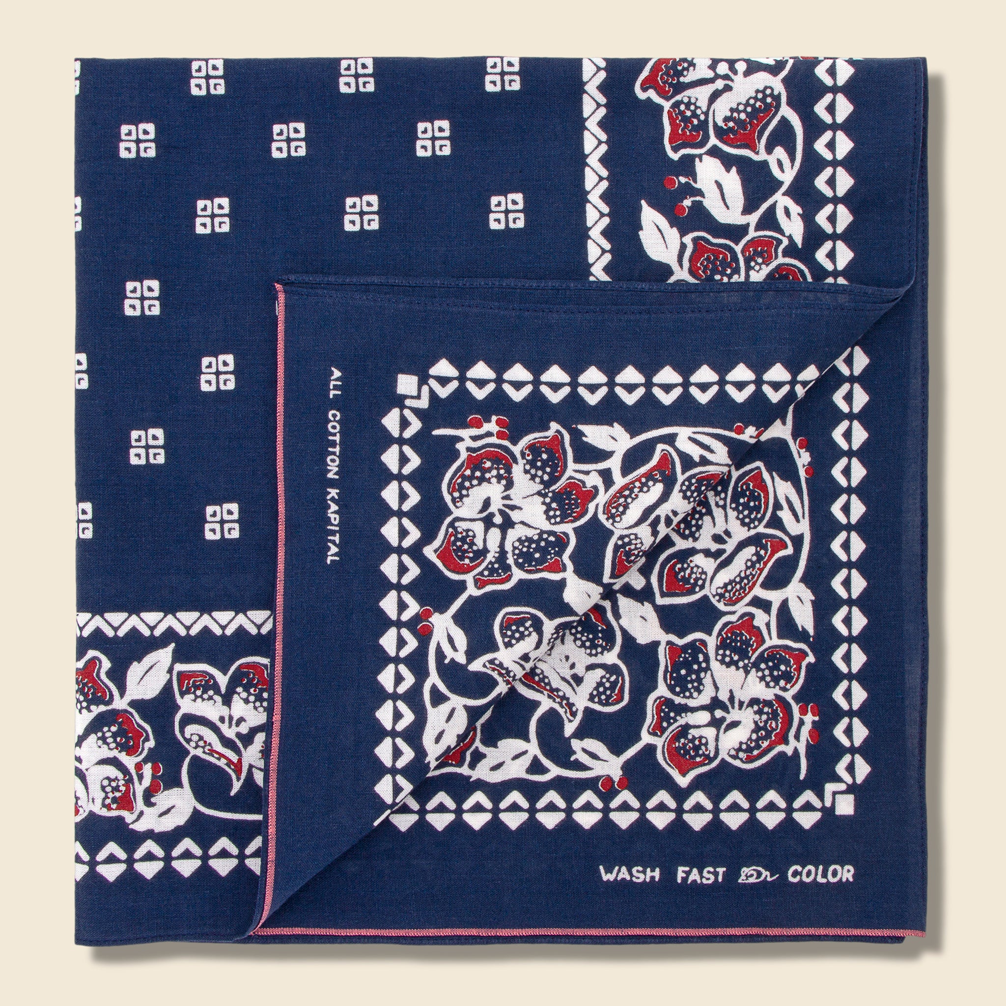 
                          Amazon Lily Selvedge Bandana - Navy - Kapital - STAG Provisions - Accessories - Bandanas
                        