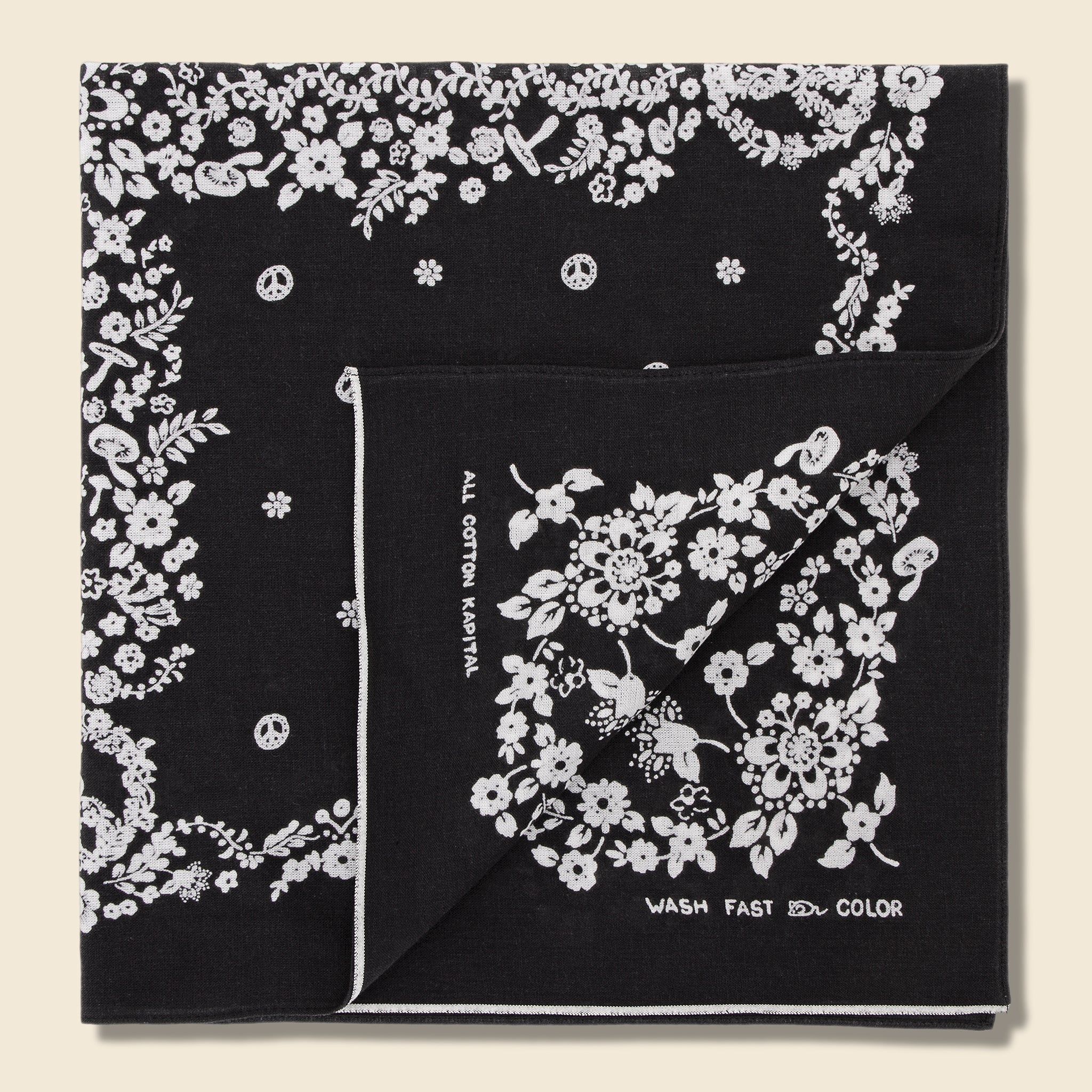 Hippie Selvedge Bandana - Black - Kapital - STAG Provisions - Accessories - Bandanas