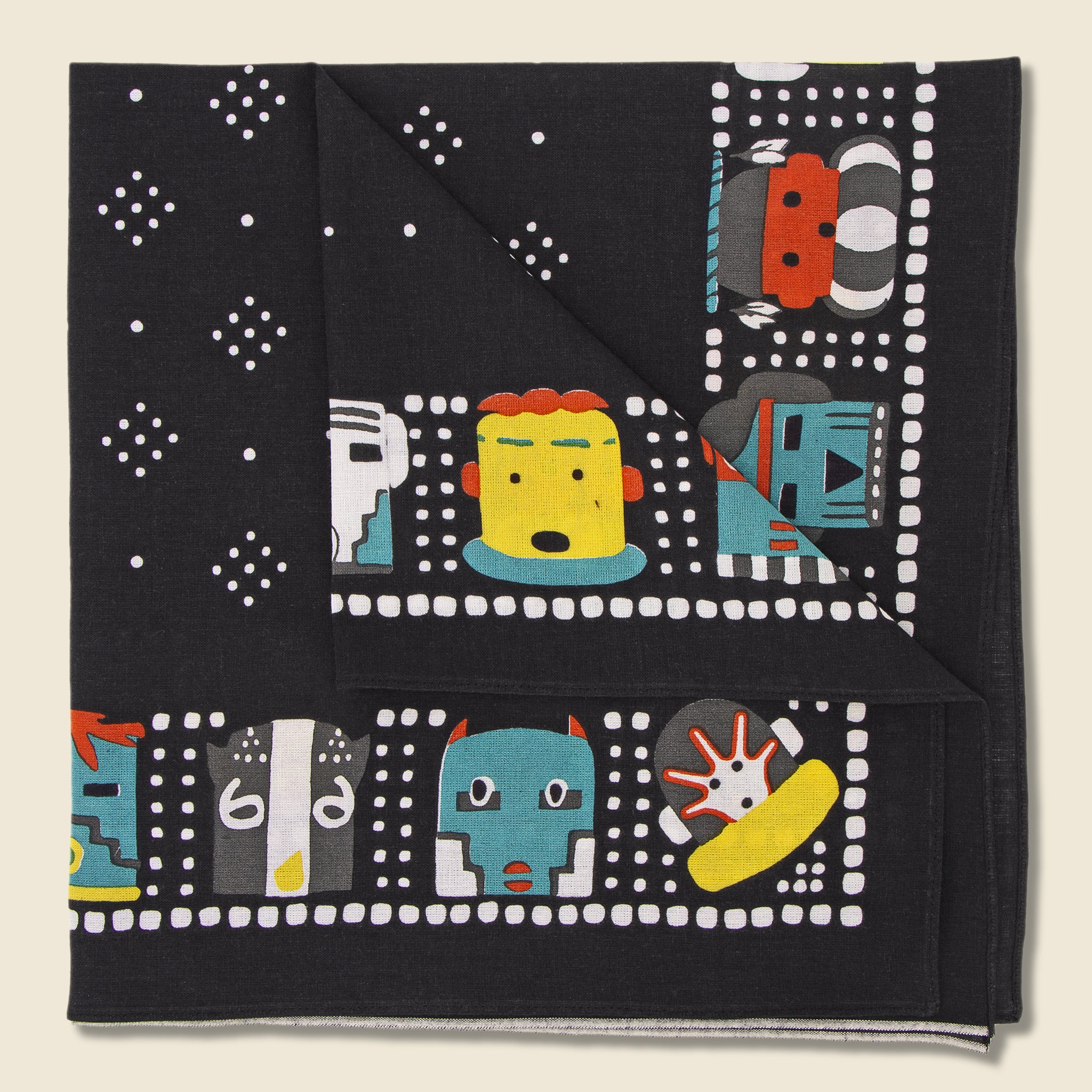 
                          Kachina Selvedge Bandana - Black - Kapital - STAG Provisions - Accessories - Bandanas
                        