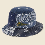 Bandana Patchwork Short Brim Bucket Hat - Purple/Navy - Kapital - STAG Provisions - Accessories - Hats