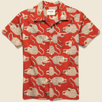 Chintan Block Print Tiger Print Shirt - Red - Kardo - STAG Provisions - Tops - S/S Woven - Other Pattern