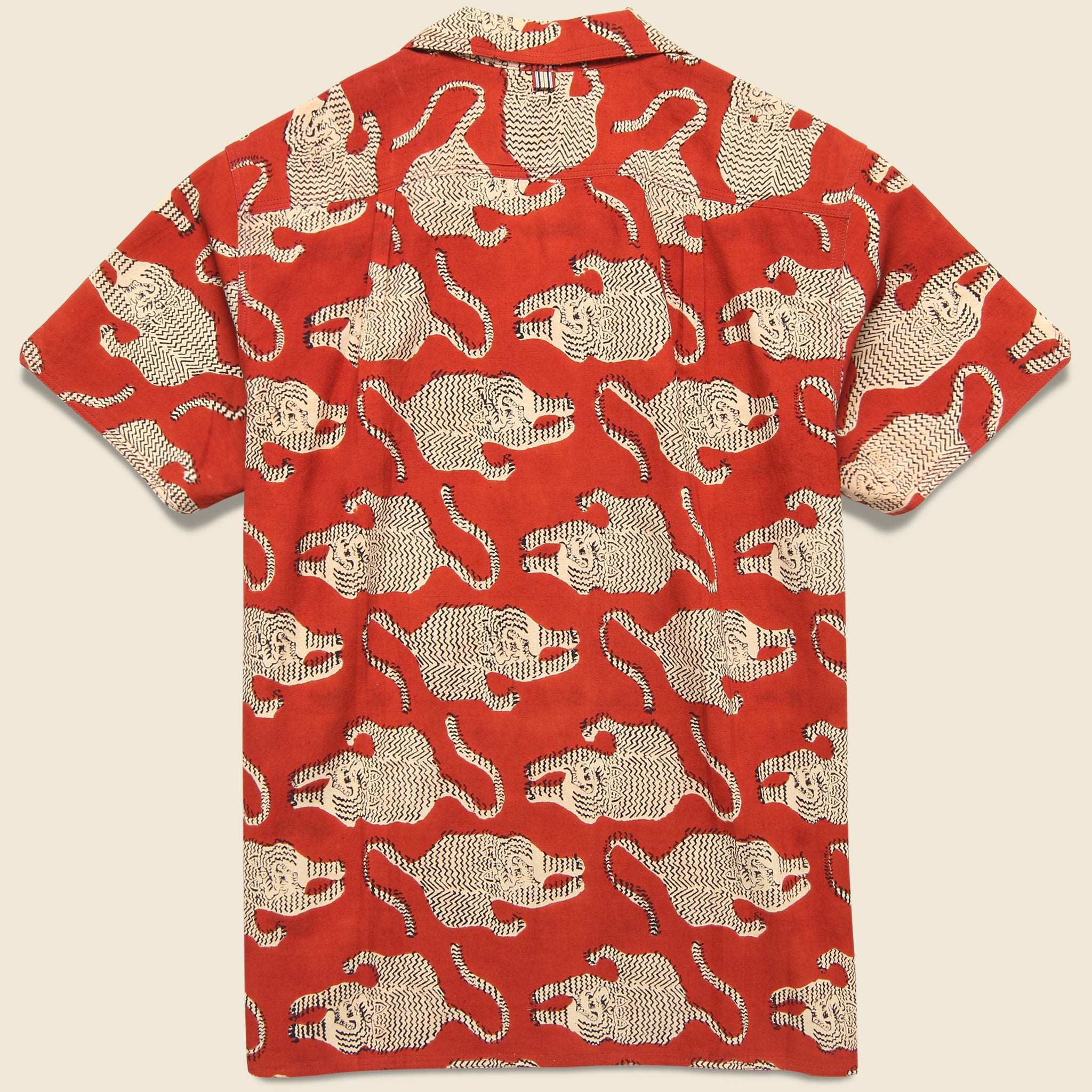 
                          Chintan Block Print Tiger Print Shirt - Red - Kardo - STAG Provisions - Tops - S/S Woven - Other Pattern
                        