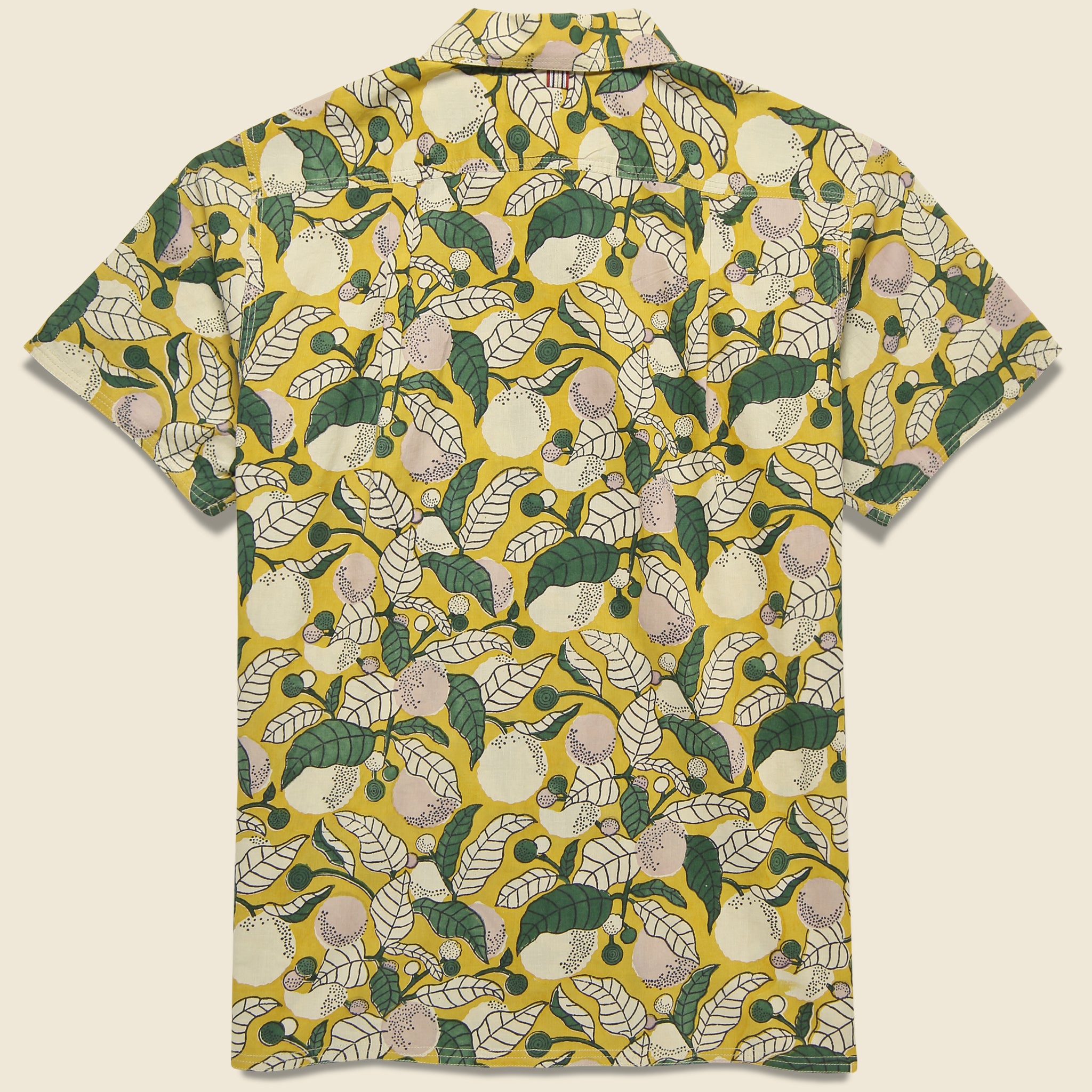 
                          Chintan Floral Leaf Block Print Shirt - Gold/Green - Kardo - STAG Provisions - Tops - S/S Woven - Floral
                        