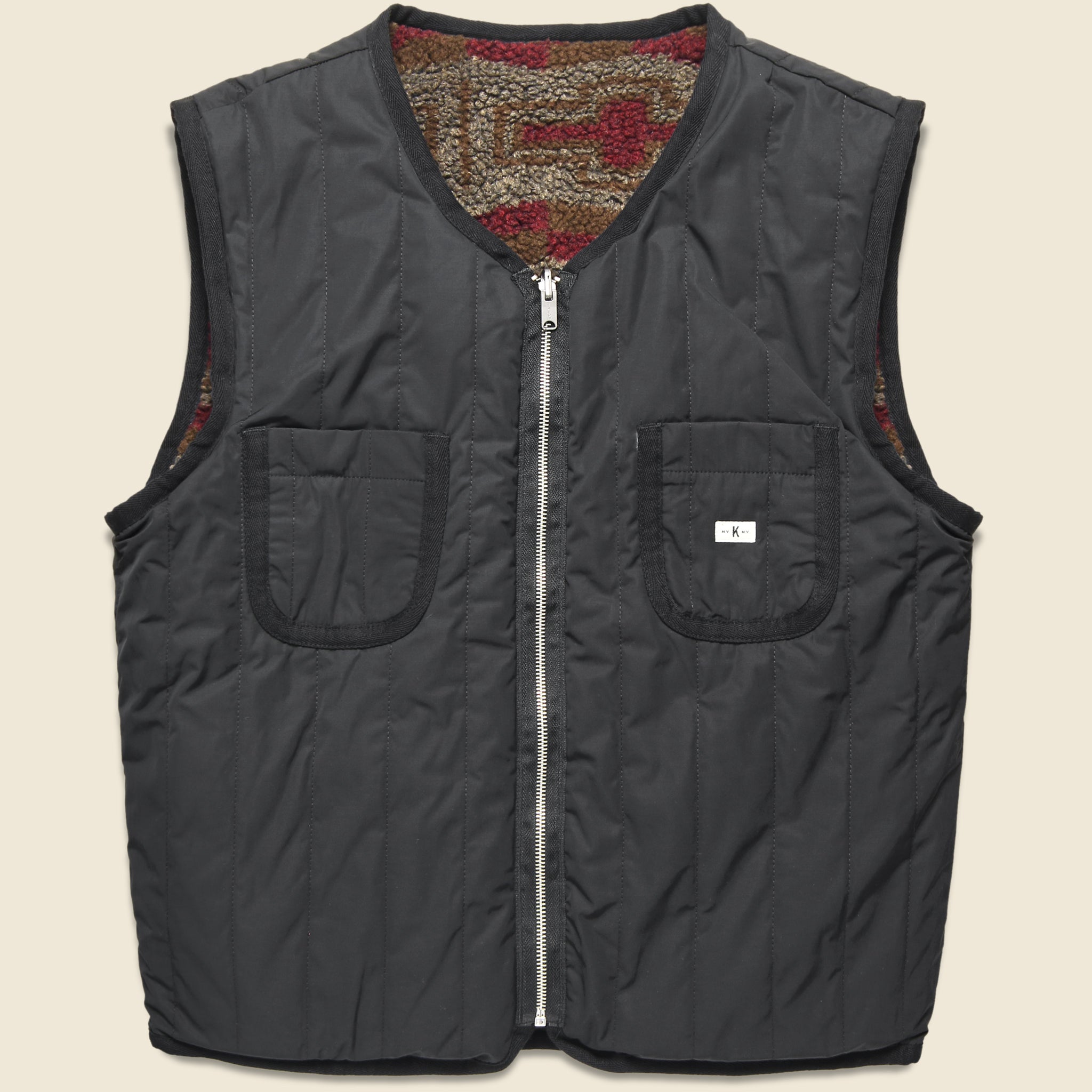 
                          Reverse Zip Pile &amp; Quilt Vest - Brown - Knickerbocker - STAG Provisions - Outerwear - Coat / Jacket
                        