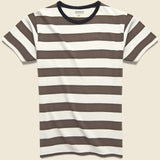 Mojave Striped Tee - White/Brown - Knickerbocker - STAG Provisions - Tops - S/S Tee