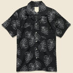 Monstera Leaf Shirt - Black - Life After Denim - STAG Provisions - Tops - S/S Woven - Floral