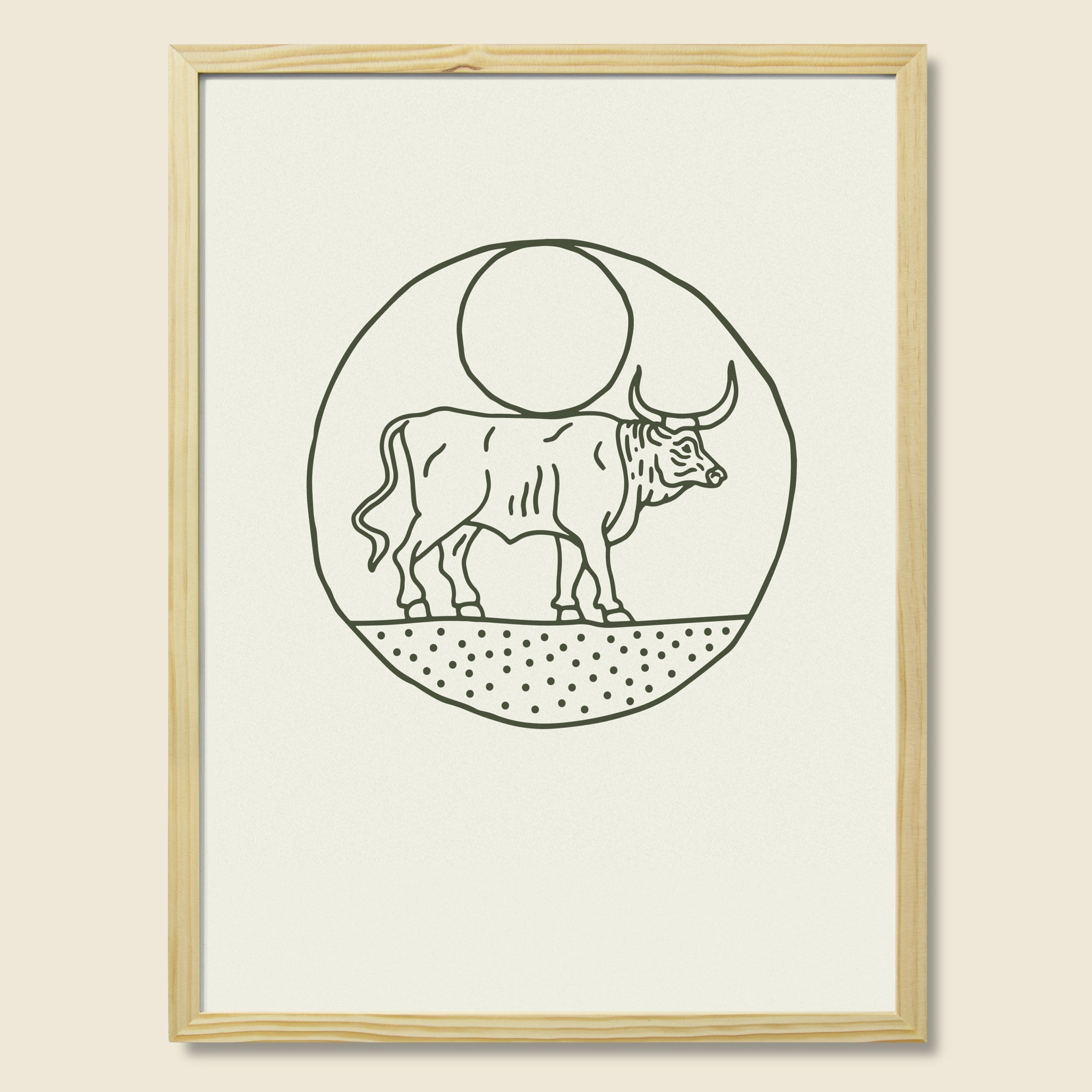 Framed Print - Moon Bull - House of LAND - STAG Provisions - Home - Art & Accessories - Print