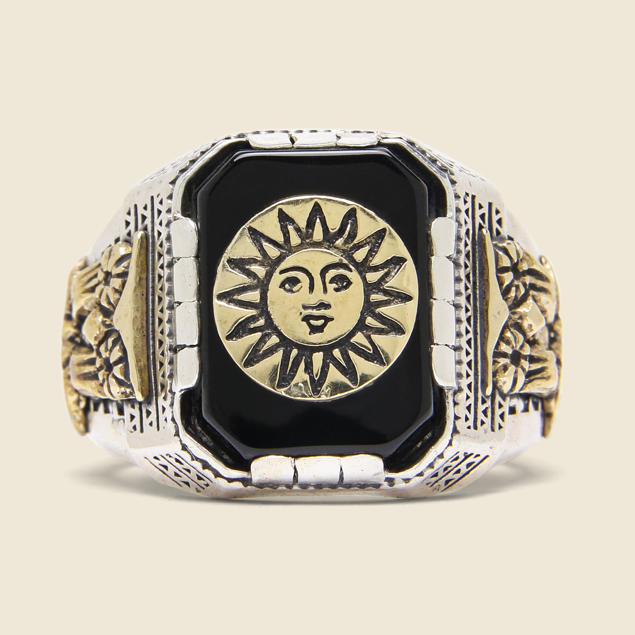 
                          Ornate Aztec Ring - Silver/Brass - LHN Jewelry - STAG Provisions - Accessories - Rings
                        