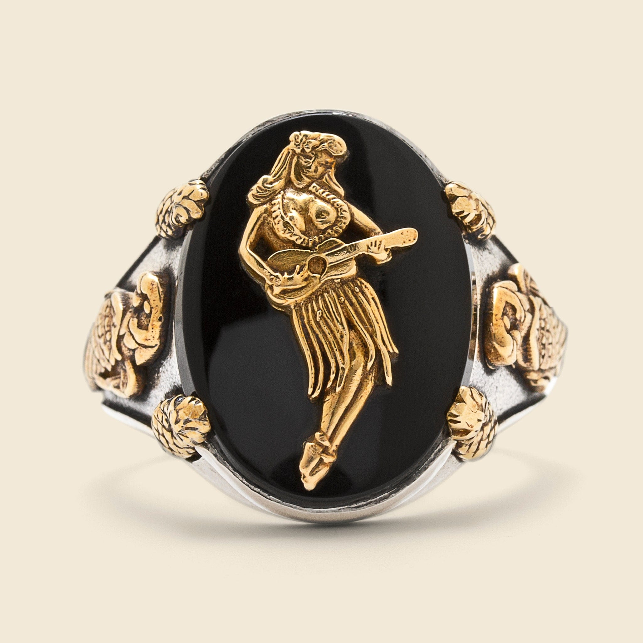 Tropical Hula Girl Ring - Onyx/Sterling - LHN Jewelry - STAG Provisions - Accessories - Rings