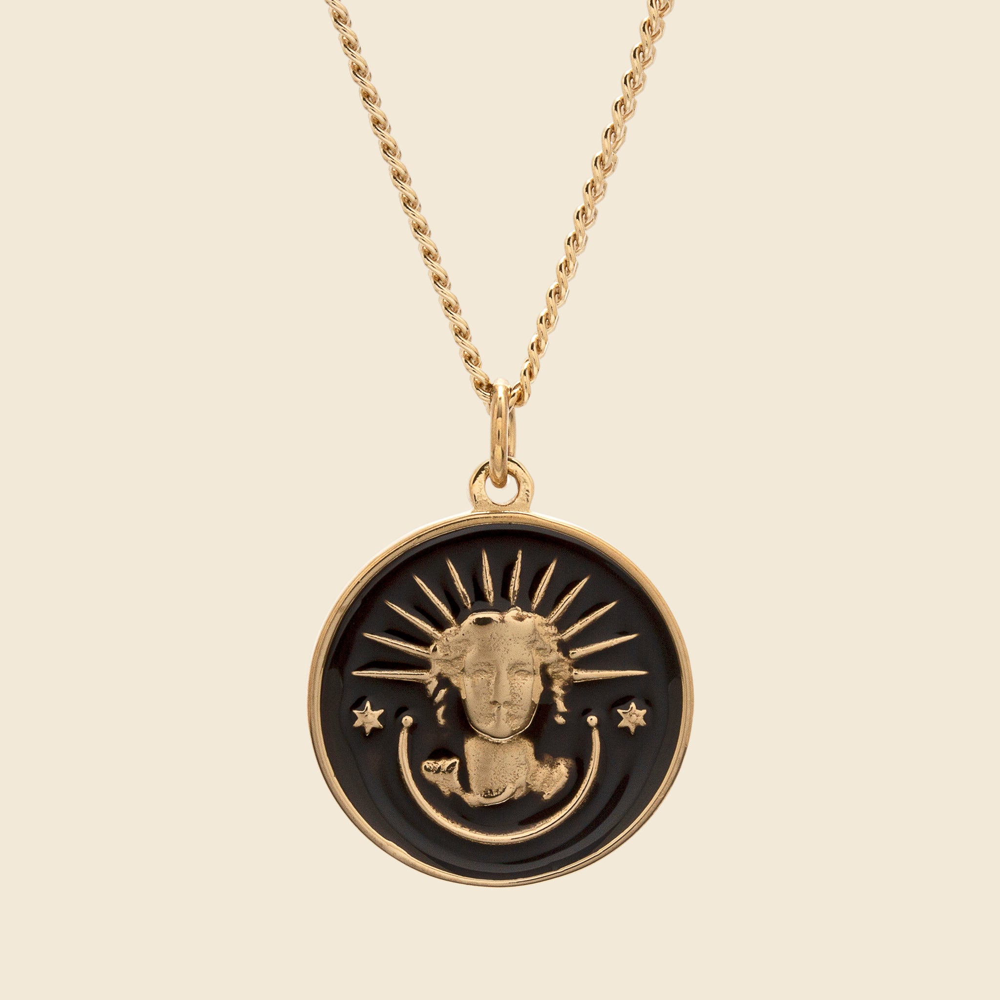 Lady Liberty Pendant Necklace - Black Enamel/Gold Vermeil - Miansai - STAG Provisions - Accessories - Necklaces