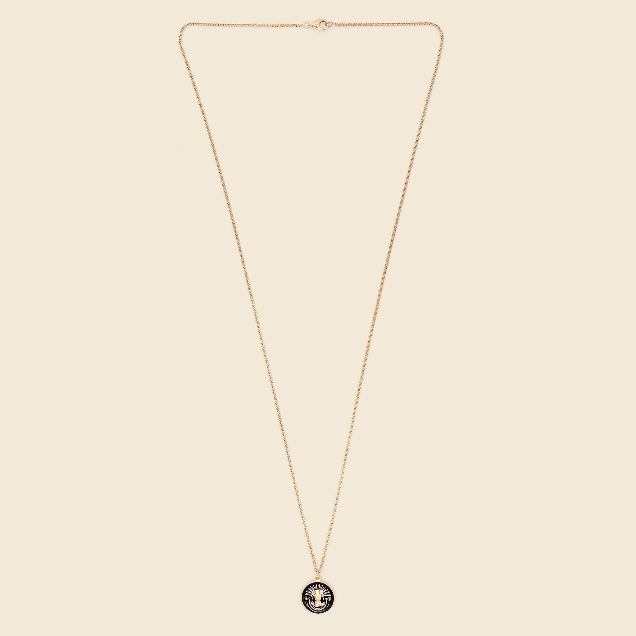 Lady Liberty Pendant Necklace - Black Enamel/Gold Vermeil - Miansai - STAG Provisions - Accessories - Necklaces