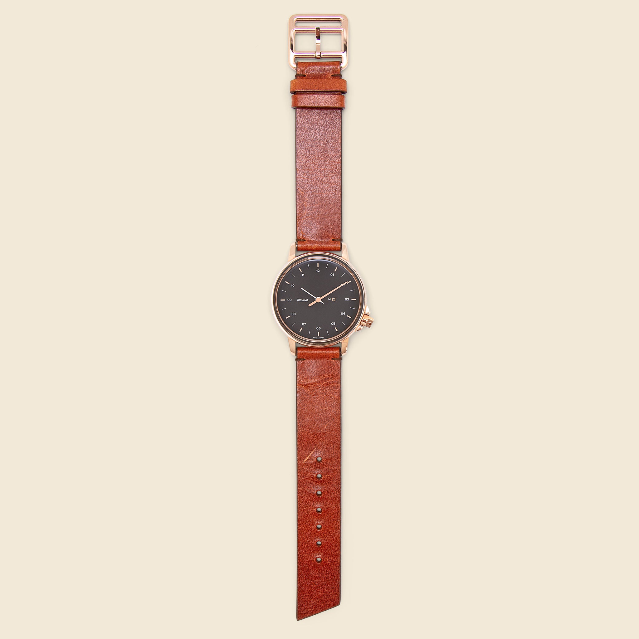 M12 Swiss Watch 39mm - Black Enamel/Gold Vermeil - Miansai - STAG Provisions - Accessories - Watches