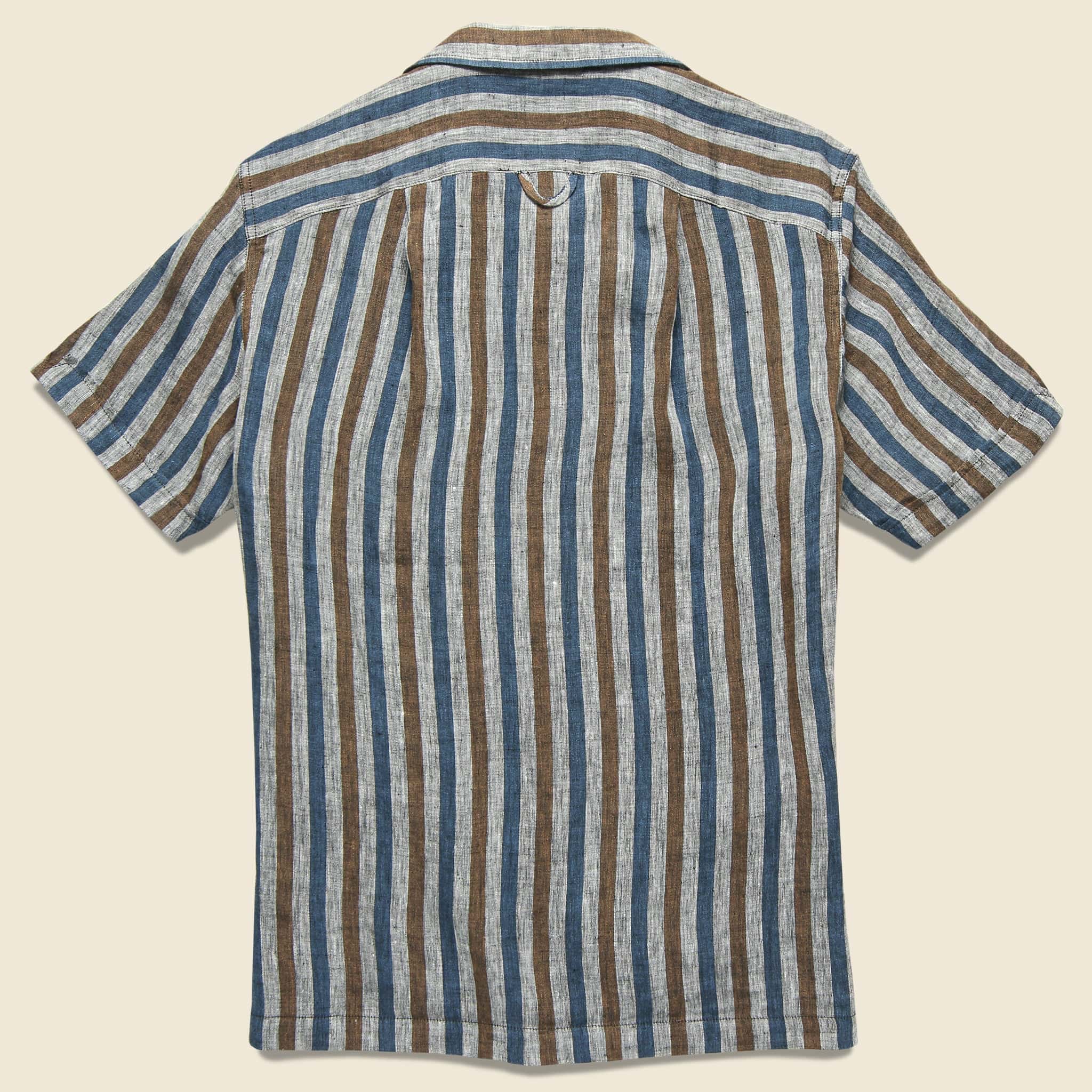 
                          Vacation Shirt - Navy/Tan Stripe - Monitaly - STAG Provisions - Tops - S/S Woven - Stripe
                        