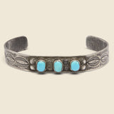 Stamped Turquoise Cuff - Sterling Silver - Vintage - STAG Provisions - One & Done - Accessories & Jewelry