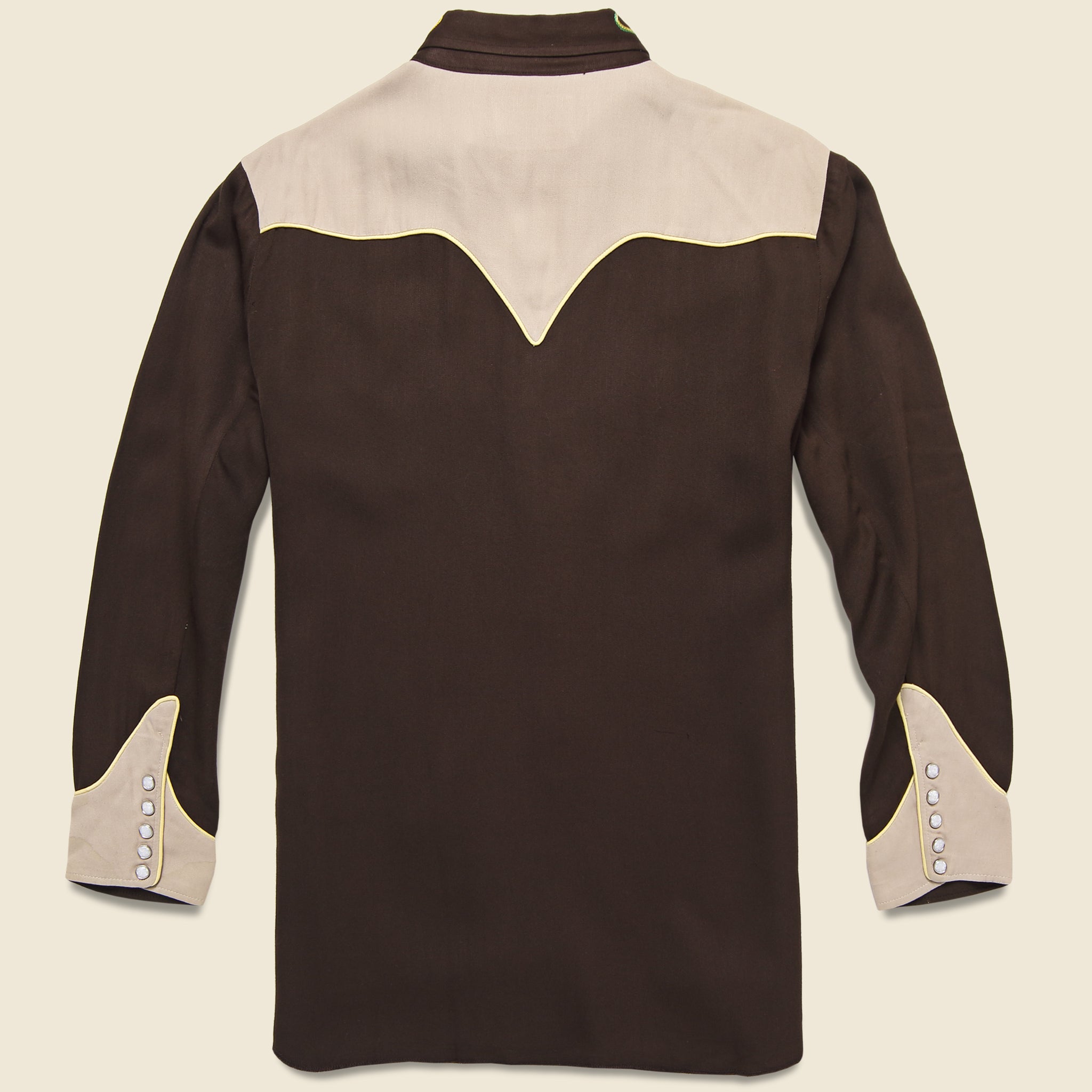 
                          H Bar C Western Shirt with Boot Motif - Brown - Vintage - STAG Provisions - One &amp; Done - Apparel
                        