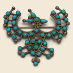 Large Petit Point Turquoise Thunderbird Pin - Vintage - STAG Provisions - One & Done - Accessories & Jewelry