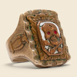 Skull Biker Ring - Silver & Brass - Vintage - STAG Provisions - One & Done - Accessories & Jewelry