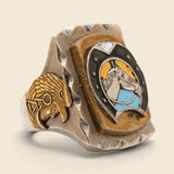 Blue Enamel Horse Biker Ring - Vintage - STAG Provisions - One & Done - Accessories & Jewelry