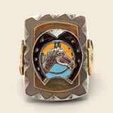 Blue Enamel Horse Biker Ring - Vintage - STAG Provisions - One & Done - Accessories & Jewelry