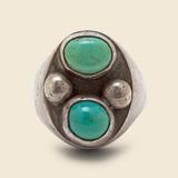 Two Stone Turquoise & Silver Ring - Vintage - STAG Provisions - One & Done - Accessories & Jewelry