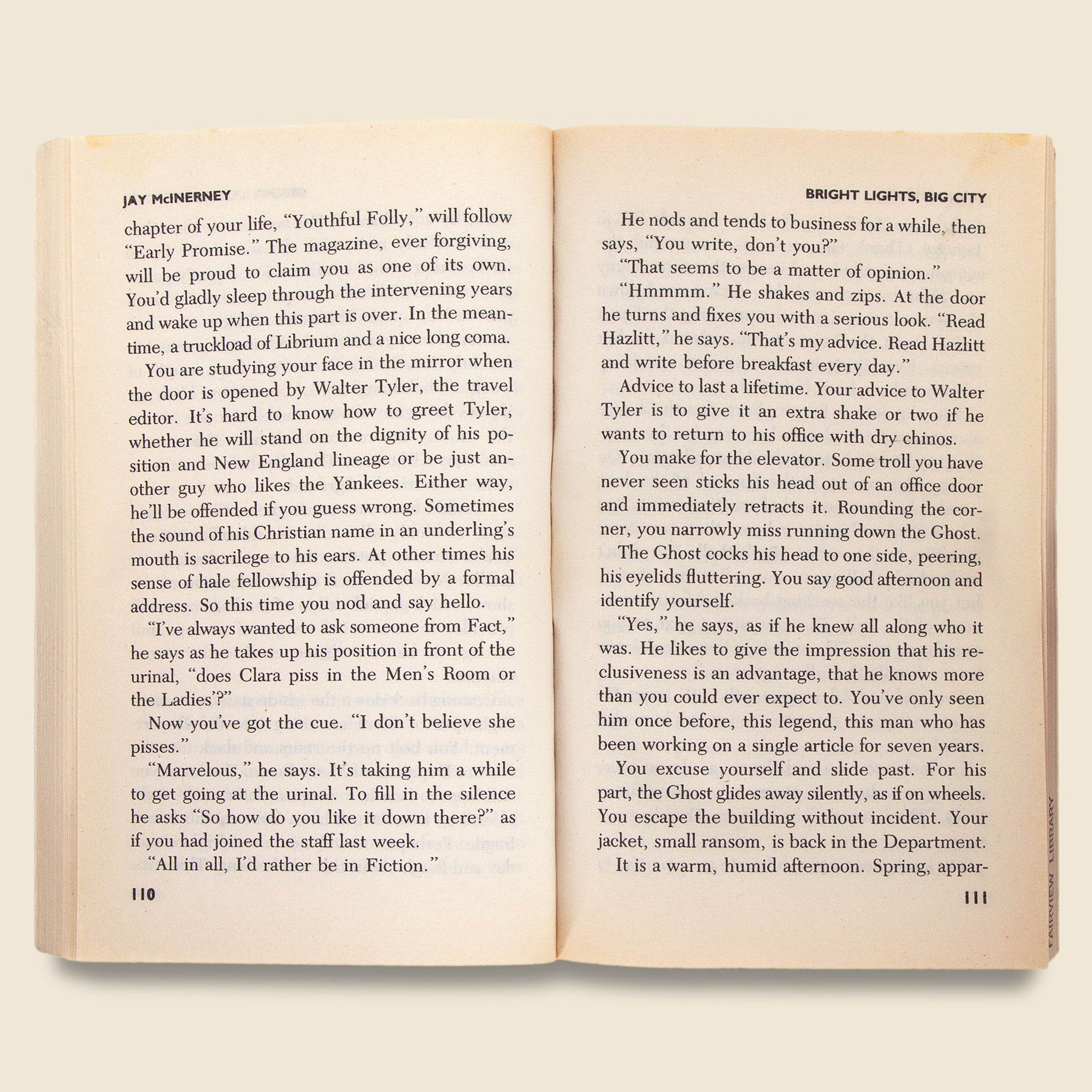 
                          "Bright Lights, Big City" Paperback - Vintage - STAG Provisions - One &amp; Done - Miscellaneous
                        