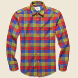 Nebraska Check Flannel - Red/Green/Blue - Portuguese Flannel - STAG Provisions - Tops - L/S Woven - Plaid