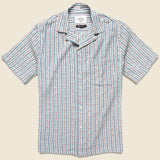 Puerto Geo Stripe Shirt - Light Blue - Portuguese Flannel - STAG Provisions - Tops - S/S Woven - Other Pattern