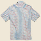 Puerto Geo Stripe Shirt - Light Blue - Portuguese Flannel - STAG Provisions - Tops - S/S Woven - Other Pattern