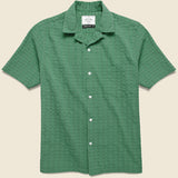 Big Square Seersucker Shirt - Green - Portuguese Flannel - STAG Provisions - Tops - S/S Woven - Seersucker