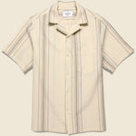 Tapestry Woven Stripe Shirt - White - Portuguese Flannel - STAG Provisions - Tops - S/S Woven - Stripe