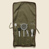 Roll Up Bar Tool Set - Olive Canvas - Barware - STAG Provisions - Gift - Glassware / Barware