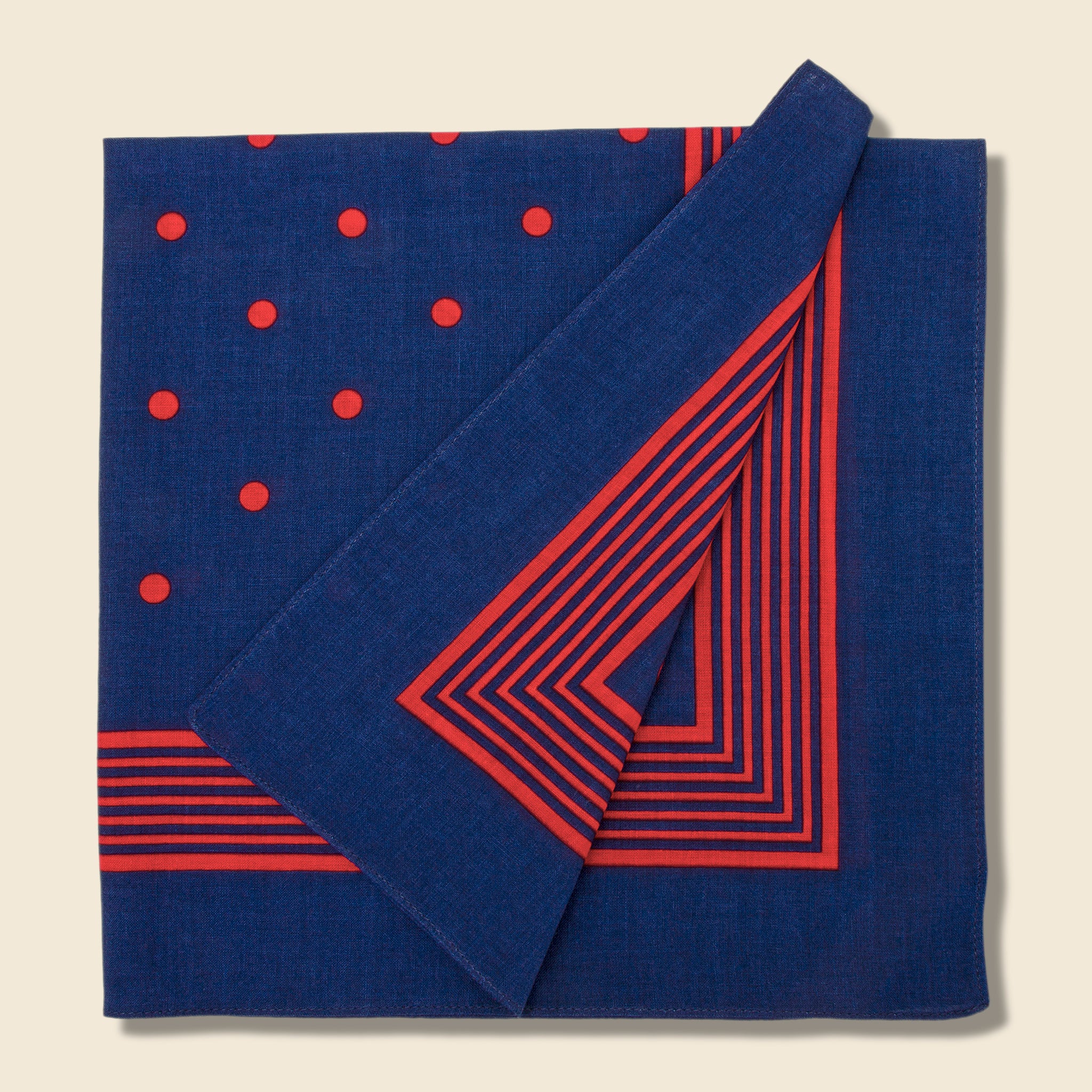 
                          Bandana - Navy Large Red Dot - Vintage - STAG Provisions - Accessories - Bandanas
                        