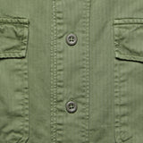 Moore Herringbone Baseball Shirt - Dusty Olive - RRL - STAG Provisions - Tops - S/S Woven - Solid