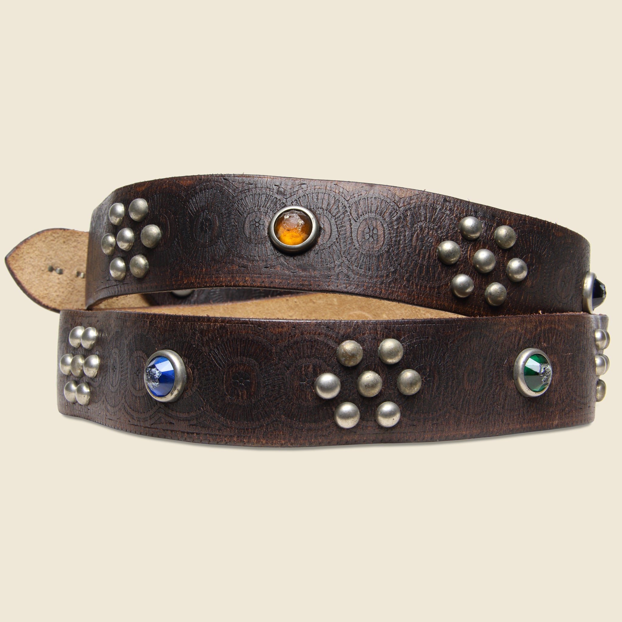
                          Rasco Studded Leather Belt - Black - RRL - STAG Provisions - Accessories - Belts
                        