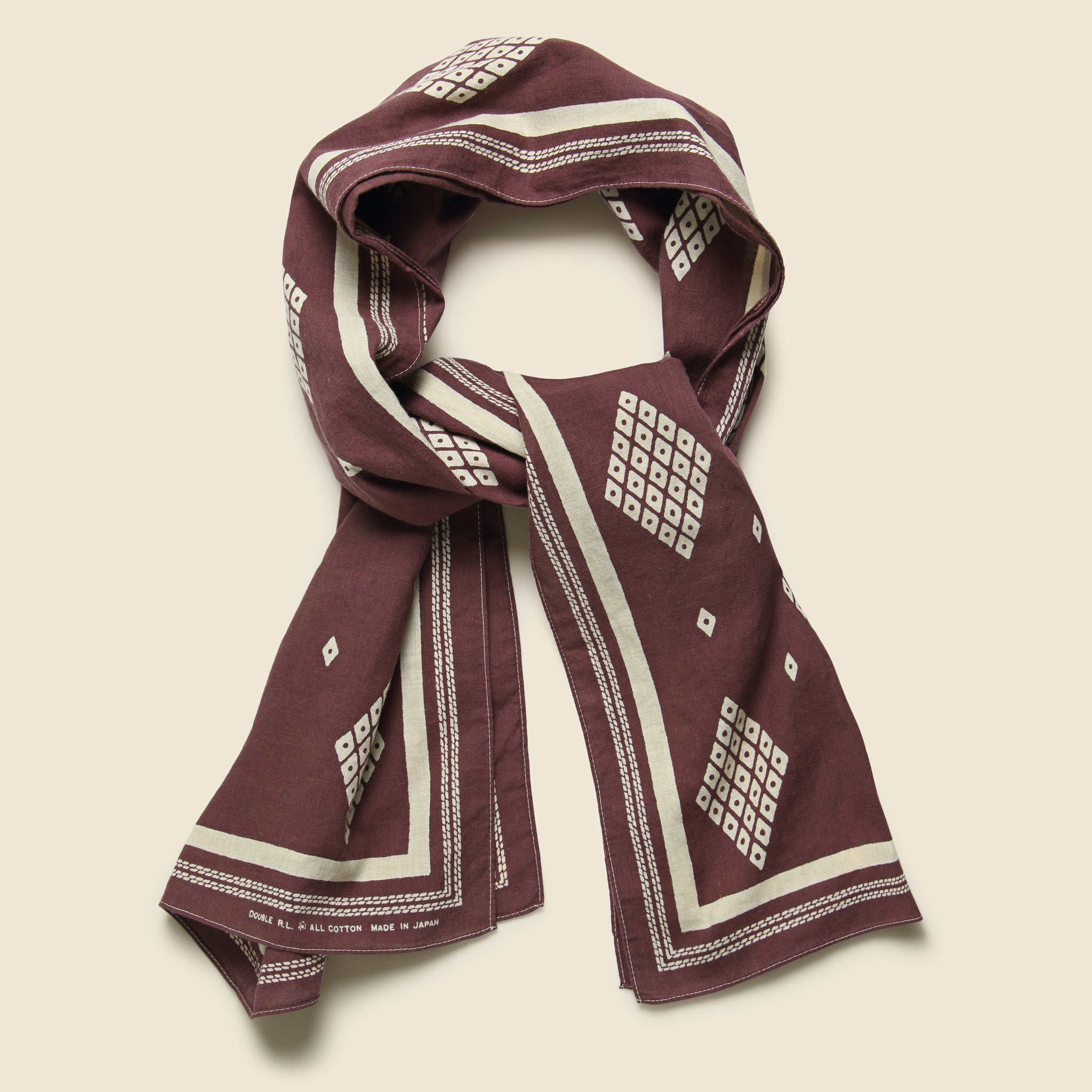 
                          Bandana Scarf - Faded Burgundy/Cream - RRL - STAG Provisions - Accessories - Bandanas
                        
