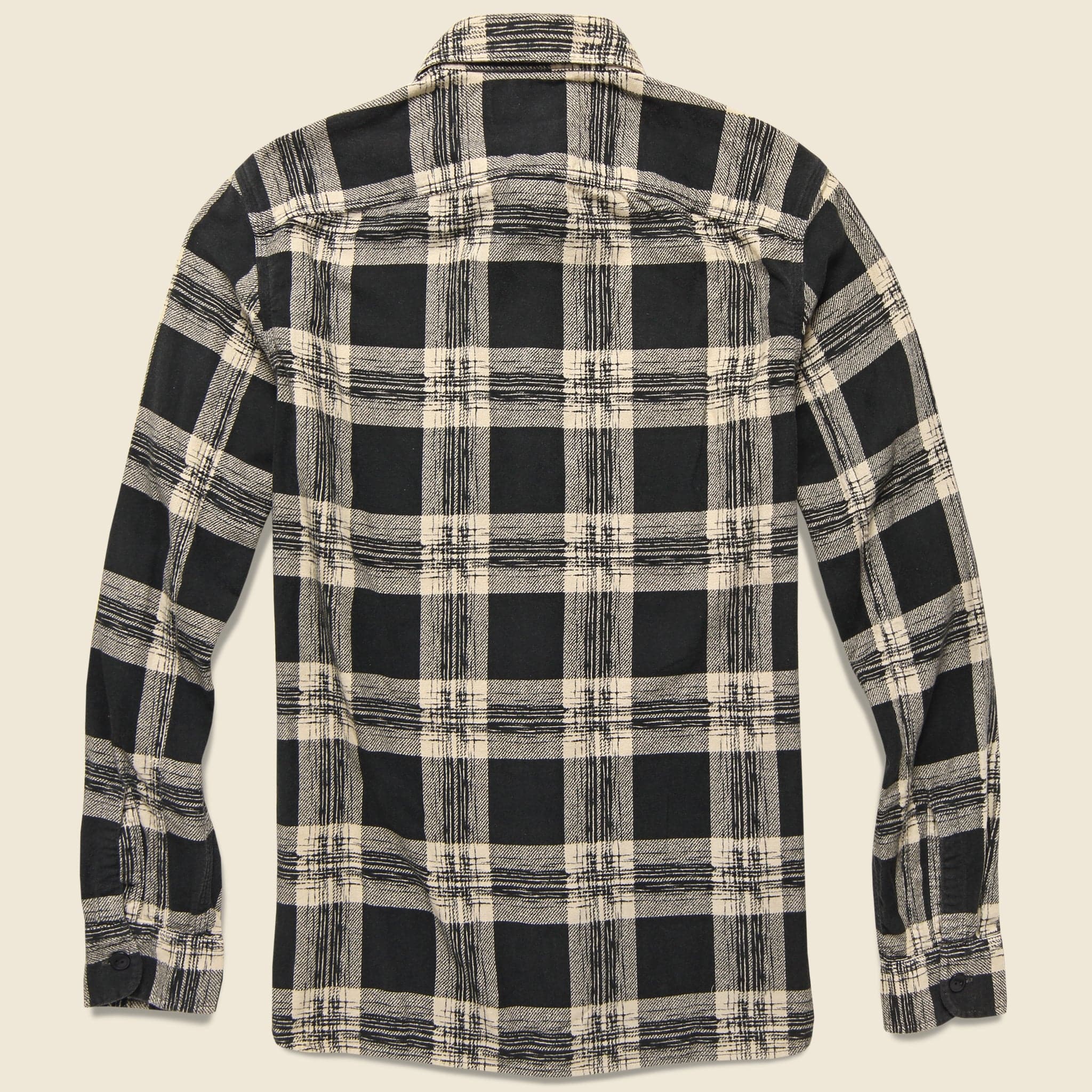 
                          Wallace Plaid Workshirt Flannel - Black/Cream - RRL - STAG Provisions - Tops - L/S Woven - Plaid
                        