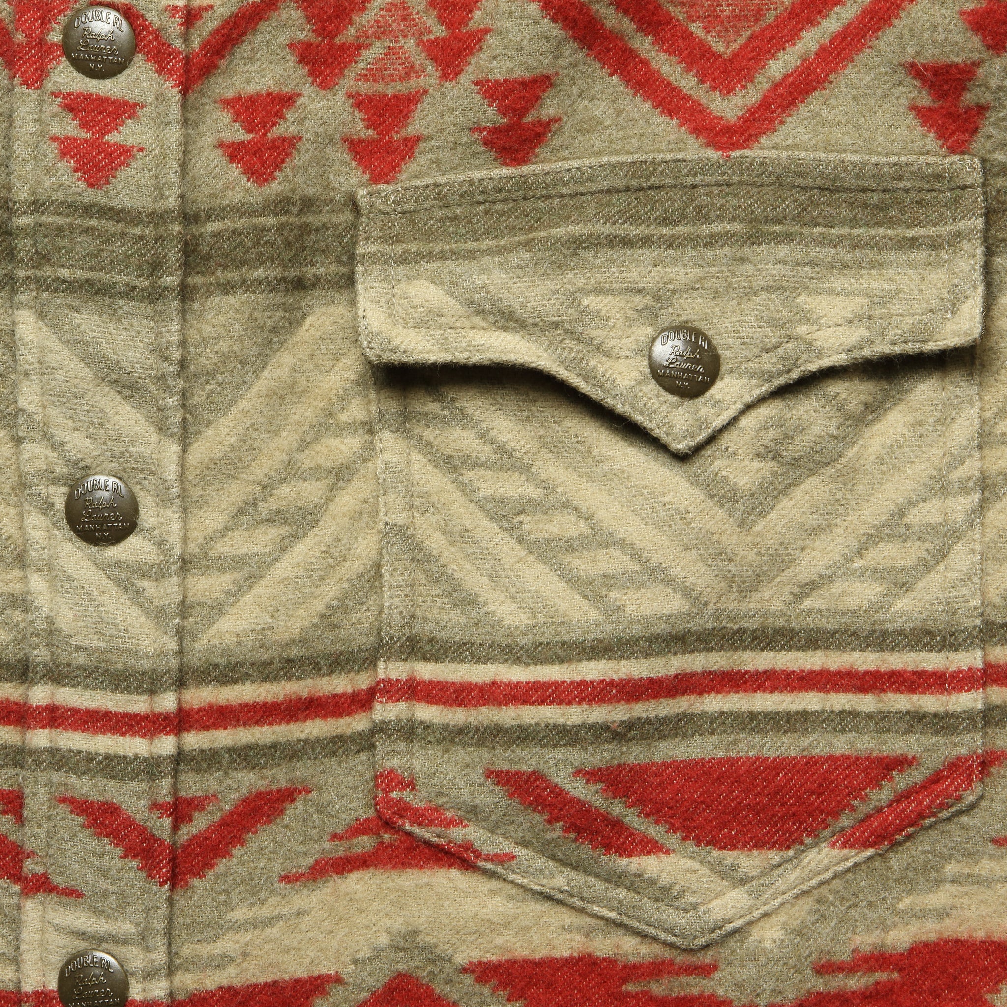 
                          Marvel Beacon Jacquard Overshirt - Tan/Red - RRL - STAG Provisions - Tops - L/S Woven - Overshirt
                        