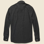 Cotton/Linen Stripe Bulldog Shirt - Sulphur Black/Tan - RRL - STAG Provisions - Tops - L/S Woven - Stripe