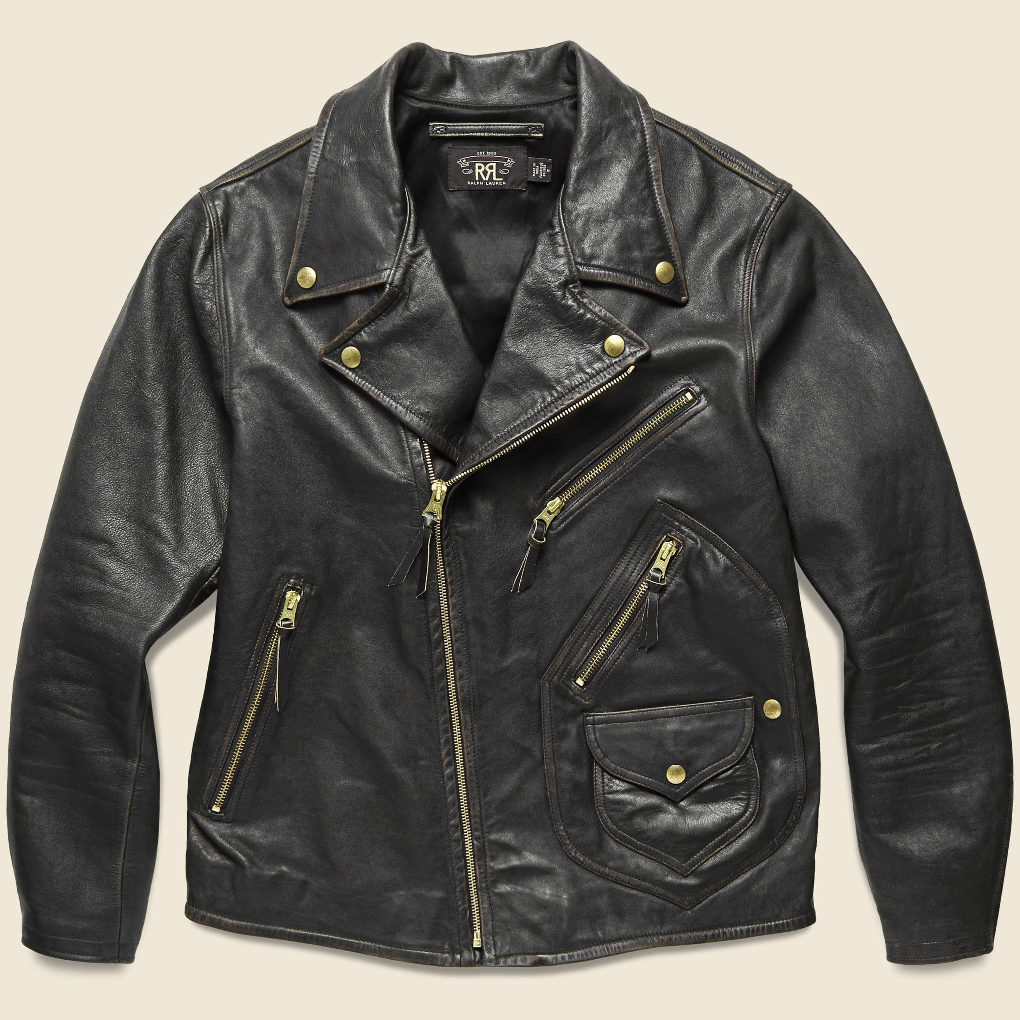 
                          The "Lucky Tens" Hand-Painted Leather Jacket for STAG - RRL - STAG Provisions - Outerwear - Coat / Jacket
                        