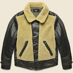 Shearling-Leather Motorcycle Jacket - Black/Cream - RRL - STAG Provisions - Outerwear - Coat / Jacket